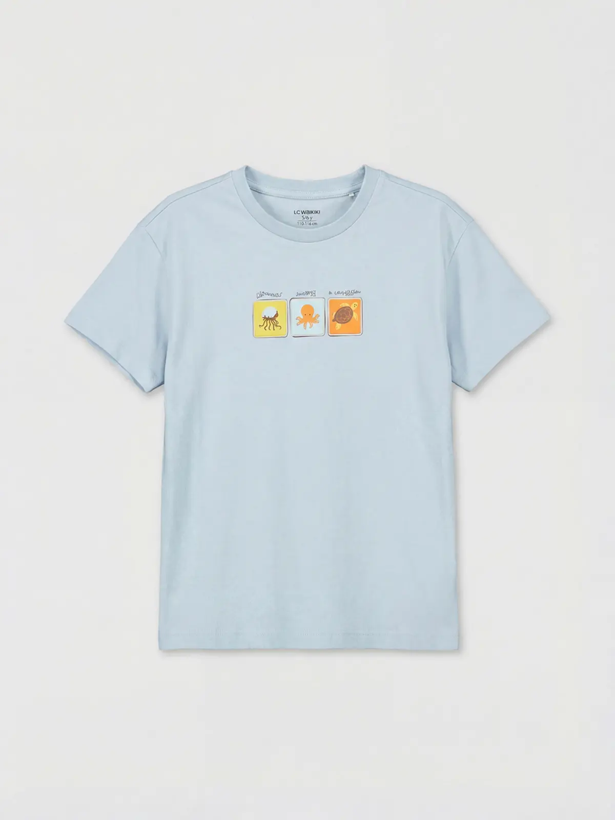 S6FI20Z1-G5Z_1 LC WAIKIKI Blue Crew Neck Printed Boys' T-Shirt - Image 1