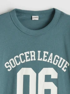 LCW Kids Green Crew Neck Printed Boys' T-Shirt - Image 3