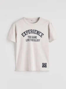 LCW Kids Beige Crew Neck Printed Boys' T-Shirt - Image 5