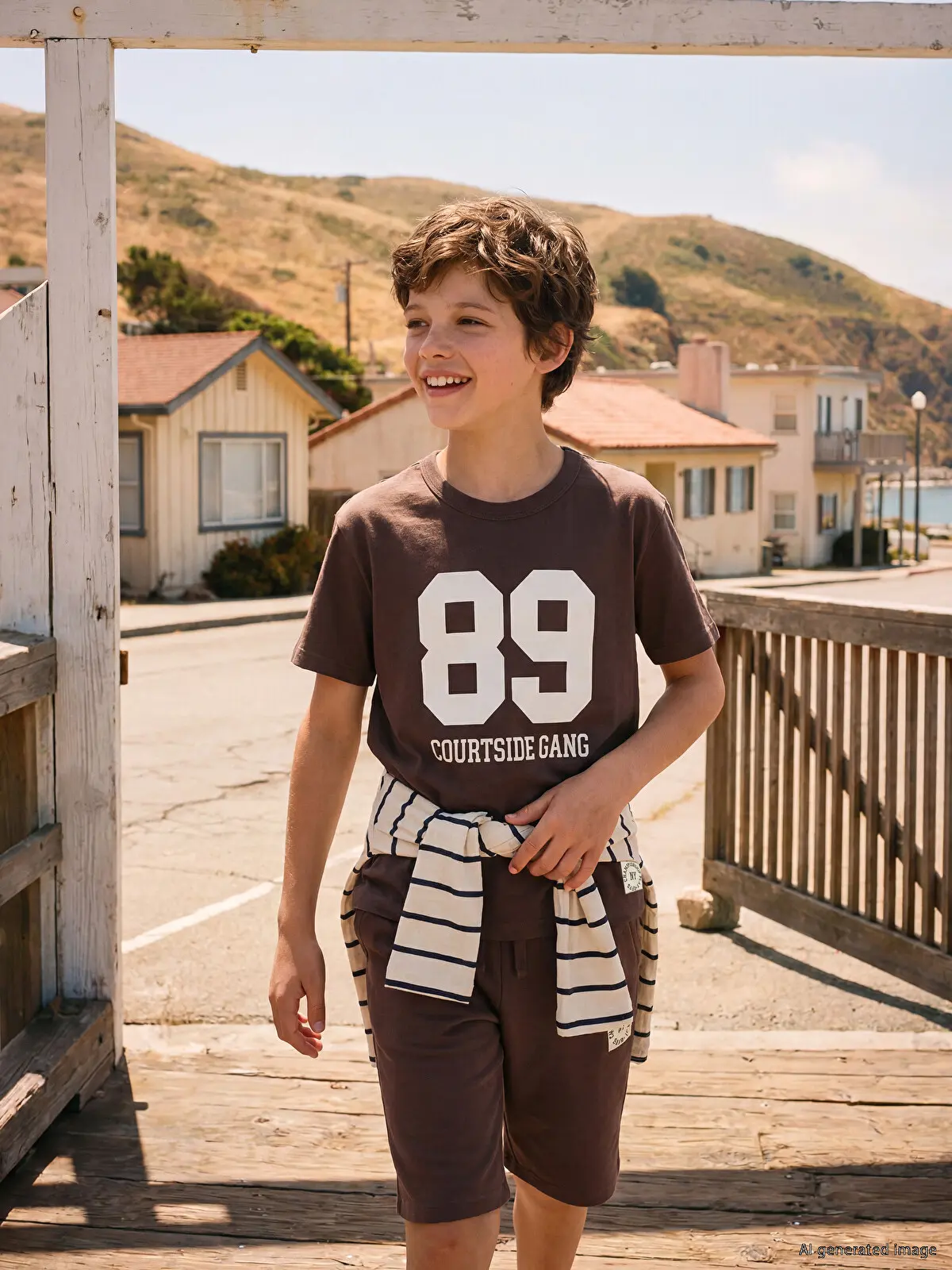 S6GG82Z4-Z7U_1 LCW Kids Brown Printed Boys' T-Shirt - Image 1