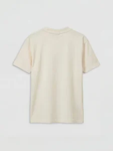 LCW Kids Beige Crew Neck Etiket Detailed Boys' T-Shirt - Image 2