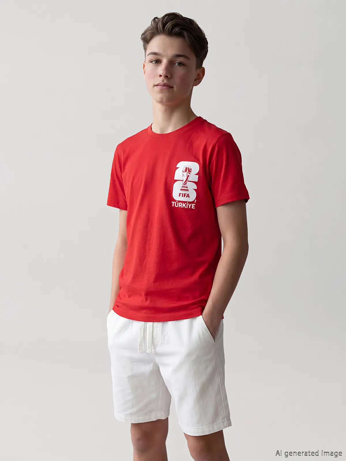 S6GP35Z4-HJY_1 LCW Kids Red FIFA 2026 World Cup Printed Boys' T-Shirt - Image 1