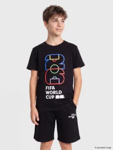 LCW Kids Black FIFA 2026 World Cup Printed Boys' T-Shirt