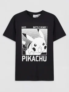 LCW Kids Anthracite Crew Neck Pikachu Printed Boys' T-Shirt - Image 2