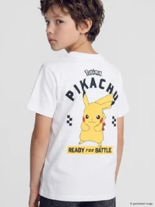 LCW Kids White Pikachu Printed Boys' T-Shirt - Image 2