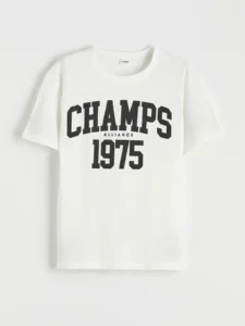 LCW Kids White Crew Neck Printed Boys' T-Shirt