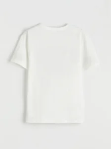 LCW Kids White Crew Neck Printed Boys' T-Shirt - Image 2