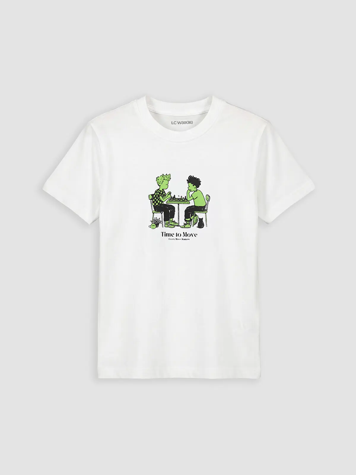 S6HJ36Z4-J5E_1 LC WAIKIKI White Crew Neck Printed Boys' T-Shirt - Image 1