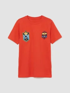 LC WAIKIKI Orange Crew Neck Embroidered Boys' T-Shirt