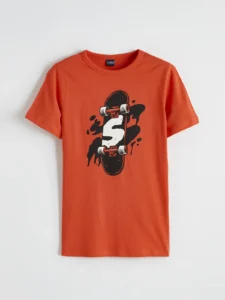 LC WAIKIKI Orange Crew Neck Boys' T-Shirt