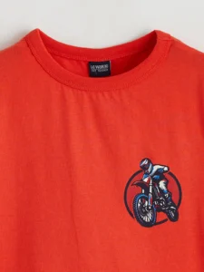 LC WAIKIKI Orange Crew Neck Printed Boys' T-Shirt - Image 2