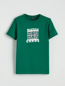 LC WAIKIKI Green Crew Neck Printed Boys' T-Shirt