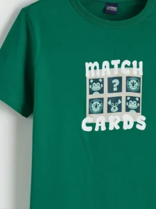 LC WAIKIKI Green Crew Neck Printed Boys' T-Shirt - Image 3