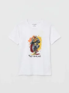 LC WAIKIKI White Crew Neck Printed Boys' T-Shirt