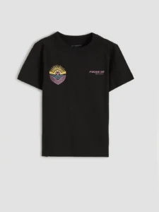 LC WAIKIKI Black Boys' Printed T-Shirt