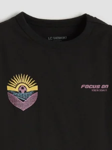 LC WAIKIKI Black Boys' Printed T-Shirt - Image 3