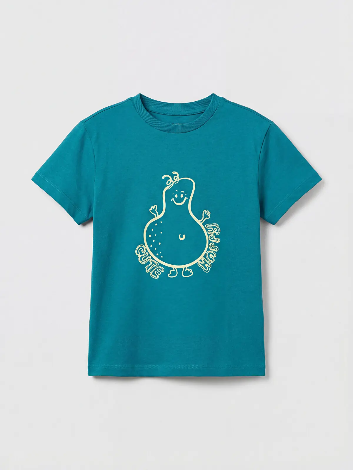 S6JR58Z1-R2V_1 LC WAIKIKI Turquoise Crew Neck Printed Boys' T-Shirt - Image 1