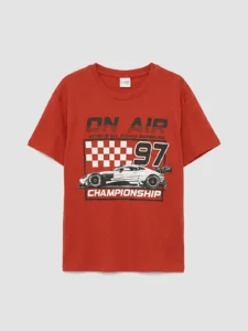 LCW Kids Orange Crew Neck Printed Boys' T-Shirt - Image 2