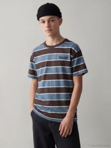 LCW Kids Indigo Crew Neck Striped Boys' T-Shirt - Image 5
