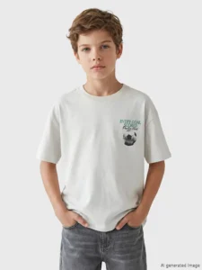 LCW Kids Beige Crew Neck Printed Boys' T-Shirt