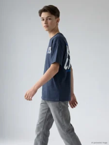 LCW Kids Navy Blue Crew Neck Boys' Printed T-Shirt - Image 2