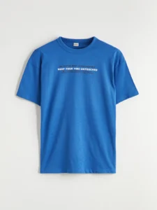 LCW Kids Blue Slogan Printed Boys' T-Shirt - Image 2