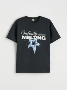 LCW Kids Anthracite Boys' Printed Soft Touch T-Shirt - Image 2