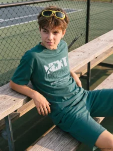 LCW Kids Green Crew Neck Printed Boys' T-Shirt