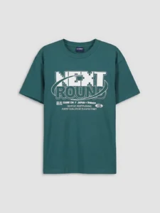 LCW Kids Green Crew Neck Printed Boys' T-Shirt - Image 2