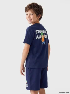 LCW Kids Navy Blue Stumble Guys Printed Boys' T-Shirt - Image 2