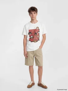 LCW Kids Ecru Crew Neck Stranger Things Printed Boys' T-Shirt - Image 2