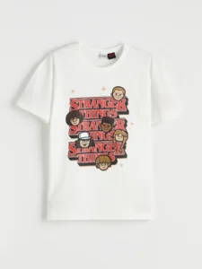 LCW Kids Ecru Crew Neck Stranger Things Printed Boys' T-Shirt - Image 3