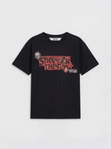 LCW Kids Black Stranger Things Printed Boys' T-Shirt - Image 2