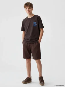 LCW Kids Brown Crew Neck Printed Boys' T-Shirt - Image 2