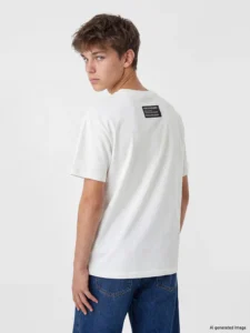 LCW Kids Ecru Crew Neck Printed Boys' T-Shirt - Image 2