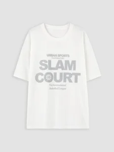 LCW Kids Ecru Crew Neck Text Printed Boys' T-Shirt - Image 3