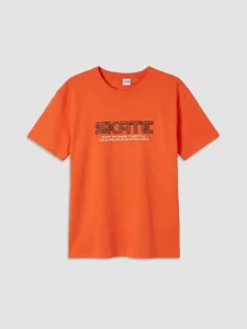LCW Kids Orange Crew Neck Printed Boys' T-Shirt - Image 3