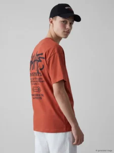 LCW Kids Orange Crew Neck Printed Boys' T-Shirt - Image 2