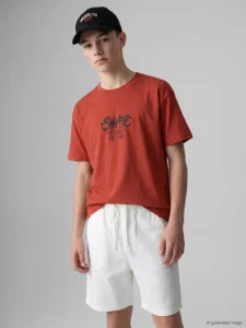 LCW Kids Orange Crew Neck Printed Boys' T-Shirt - Image 3