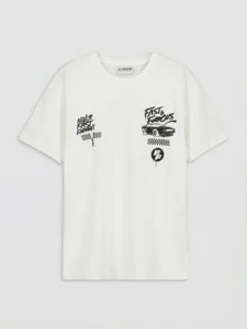 LCW Kids White Crew Neck Fast & Furious Printed Boys' T-Shirt - Image 3