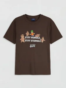 LCW Kids Brown Crew Neck Stumble Guys Printed Boys' T-Shirt - Image 2
