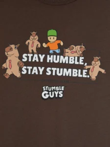 LCW Kids Brown Crew Neck Stumble Guys Printed Boys' T-Shirt - Image 4