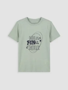 LC WAIKIKI Green Crew Neck Printed Boys' T-Shirt