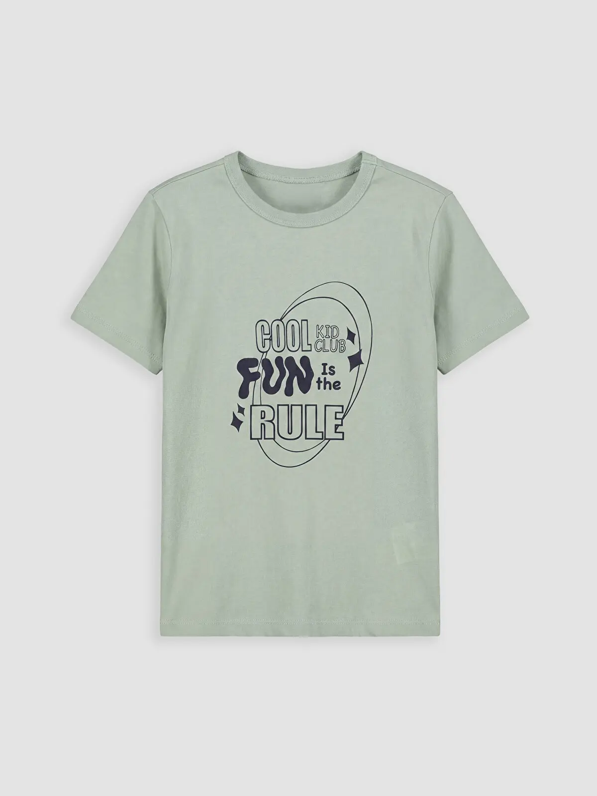S6ND36Z4-ZSG_1 LC WAIKIKI Green Crew Neck Printed Boys' T-Shirt - Image 1