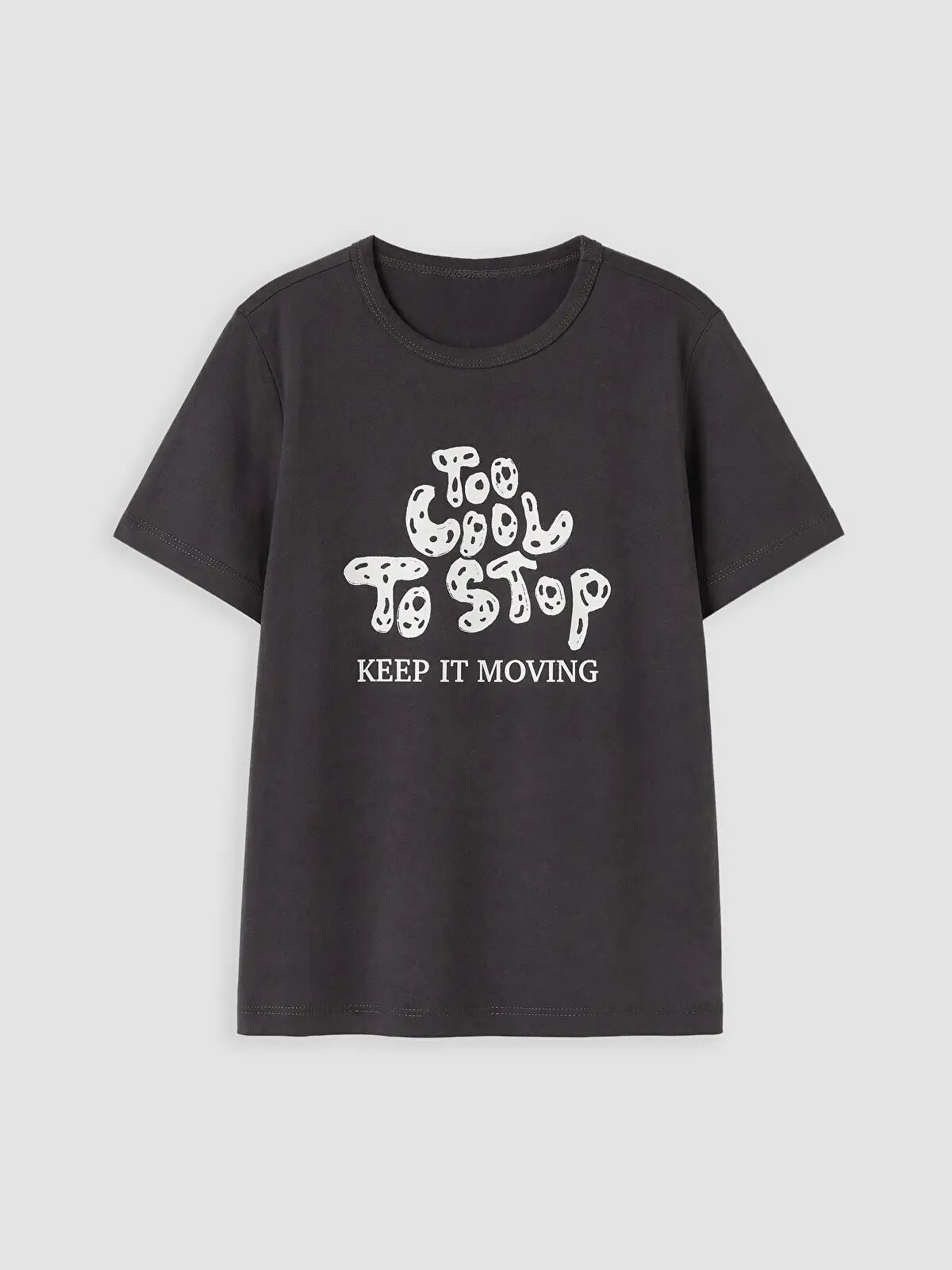 S6ND39Z4-ZJA_1 LC WAIKIKI Anthracite Crew Neck Printed Boys' T-Shirt - Image 1
