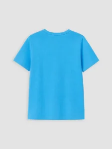 LC WAIKIKI Blue Crew Neck Text Printed Boys' T-Shirt - Image 3
