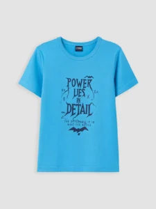 LC WAIKIKI Blue Crew Neck Printed Boys' T-Shirt
