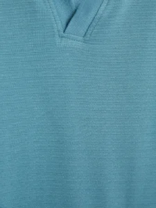 LCW Kids Indigo Polo Shirt Collar Stripe Detailed Boys' T-Shirt - Image 5