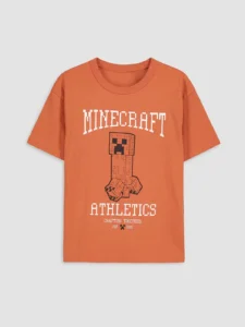 LCW Kids Orange Minecraft Printed Boys' T-Shirt - Image 3