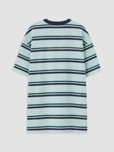 LCW Kids Green Crew Neck Striped Boys' T-Shirt - Image 3
